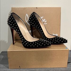 Christian Louboutin Black Studded Women's Heels